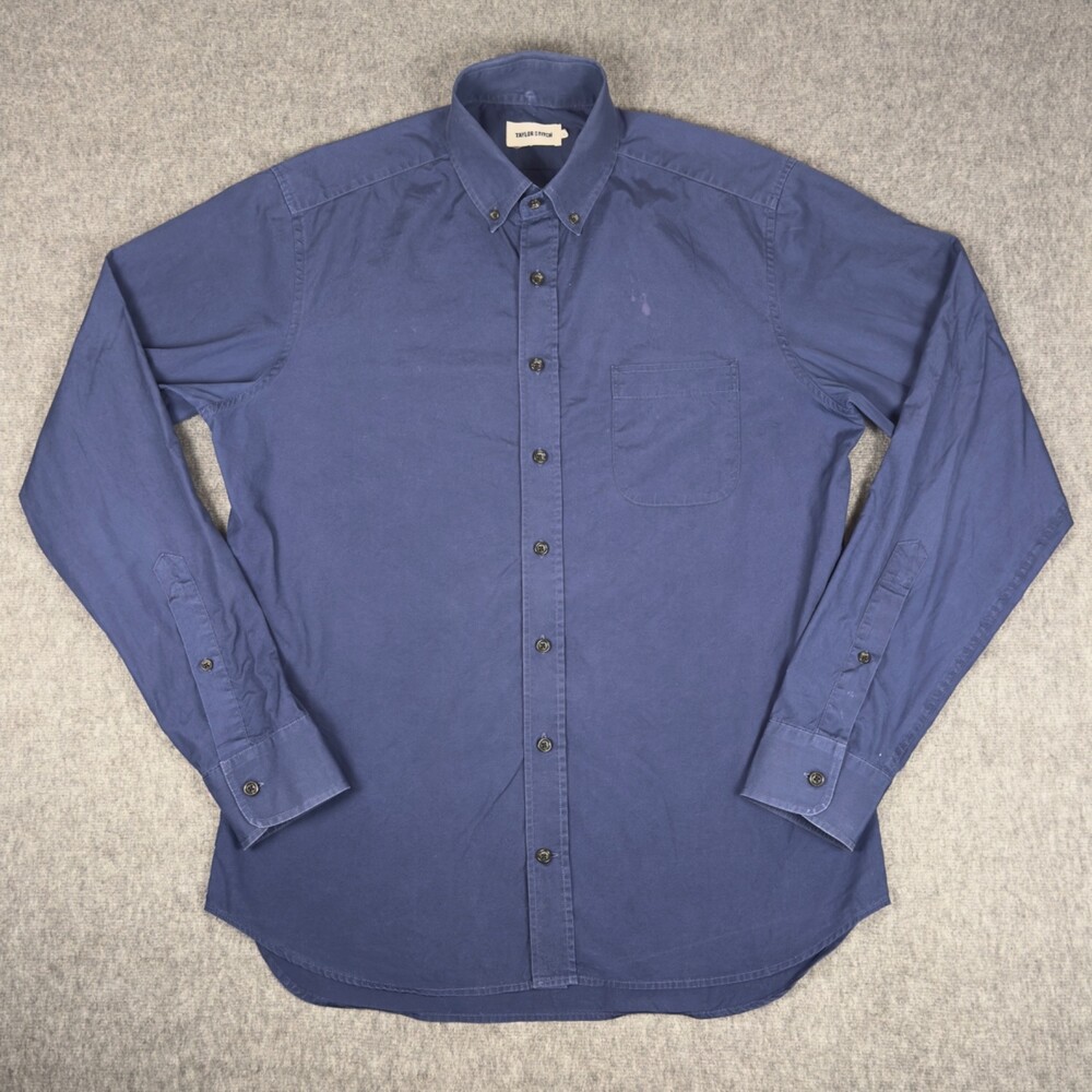 Taylor Stitch Long Sleeve Button Down Shirt Mens 40 Blue Cotton